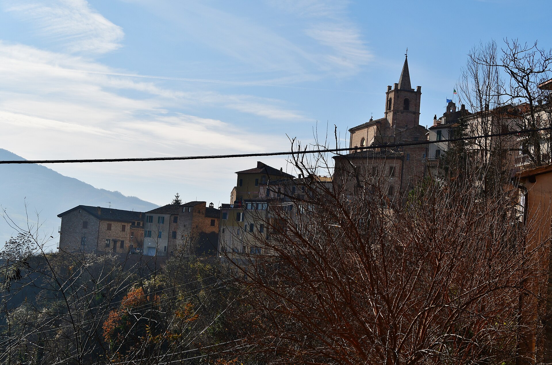 Buildings and historic streets in Montedinove, Marche